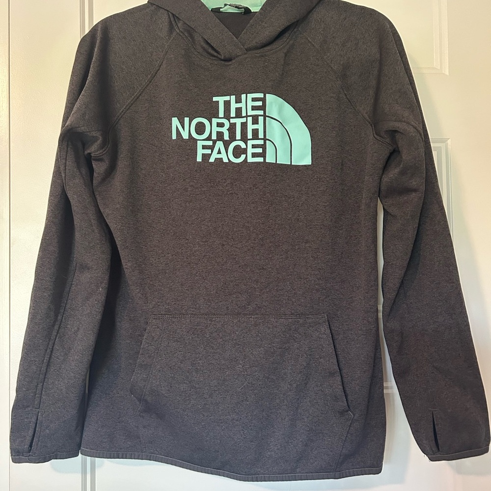 The North Face Charcoal Jacket with Mint Lining
